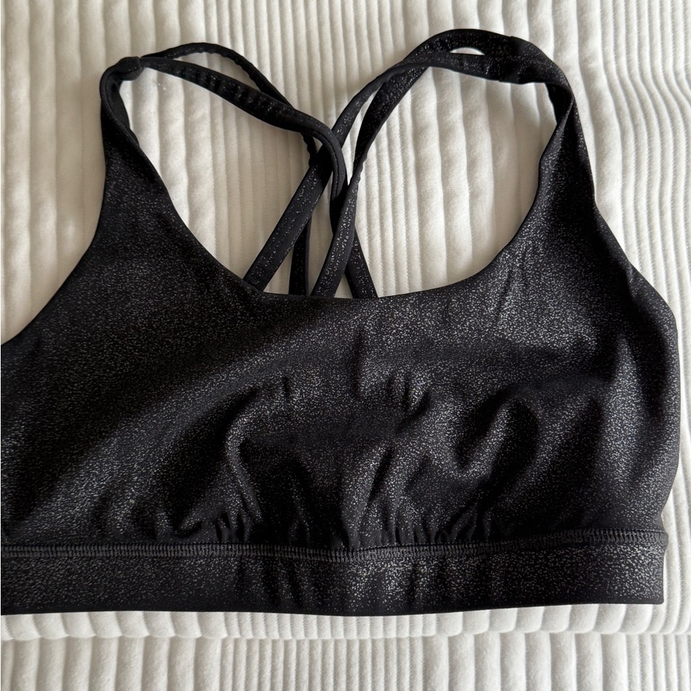 lululemon athletica Shimmer Black Strappy Sports Bra
